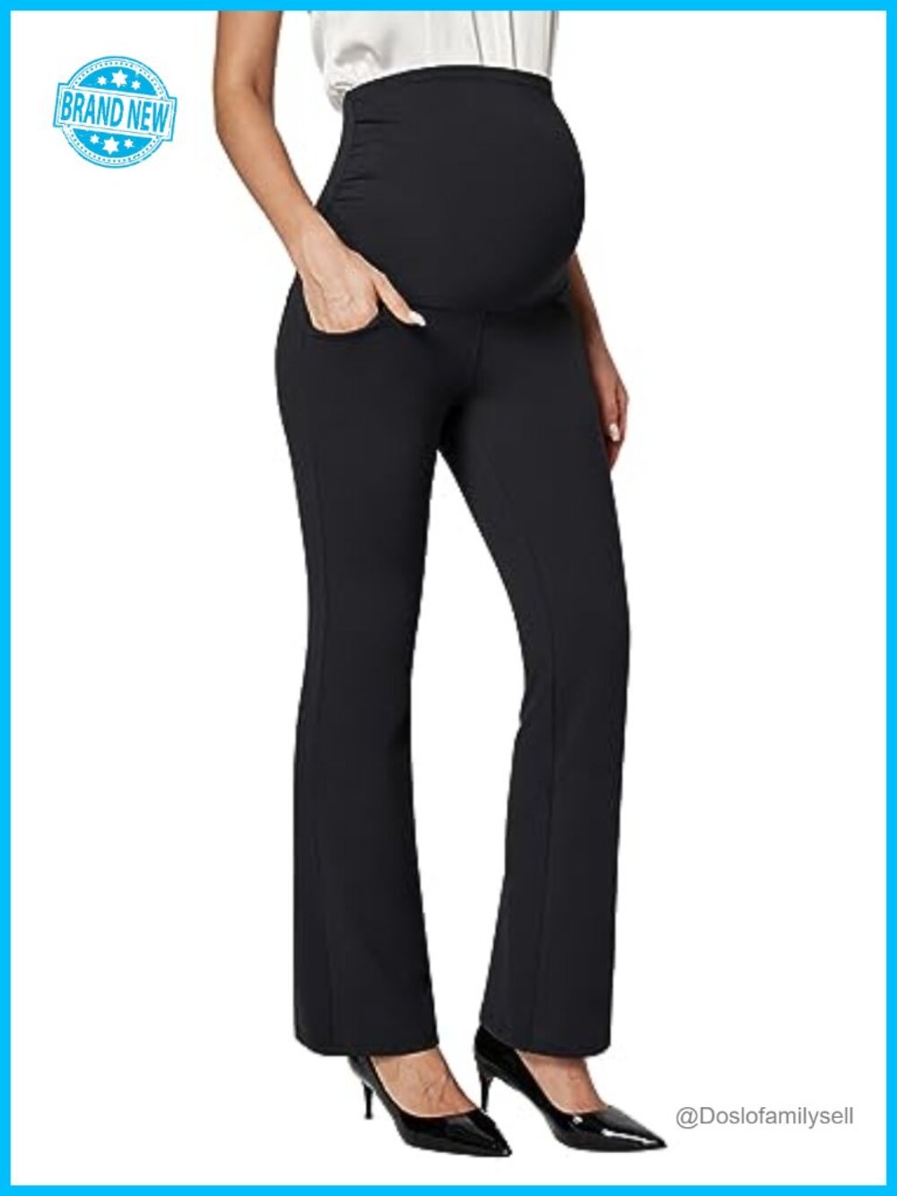 Maternity Dress Pants Stretchy Over Belly Work Slacks